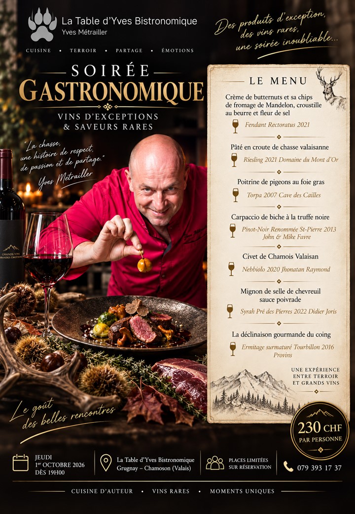 Affiche de la soirée gastronomique du 1er octobre 2026